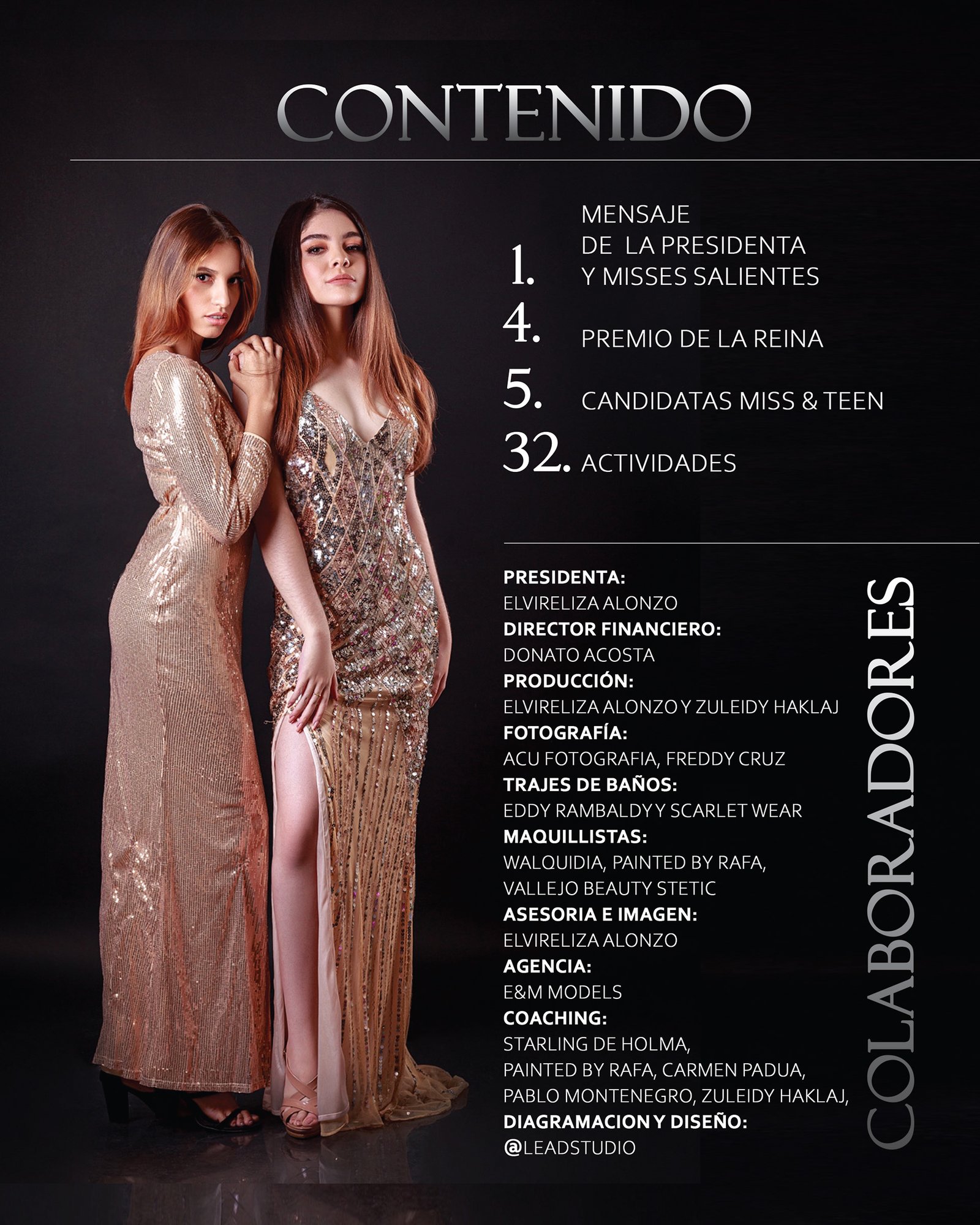 Diseño editorial para concurso de belleza